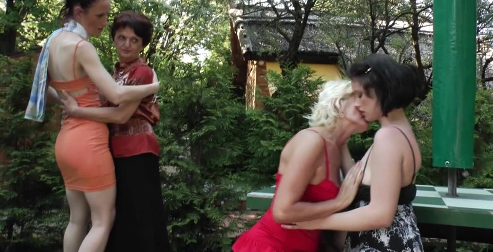 Six horny old and young lesbians have a dirty wet picnic